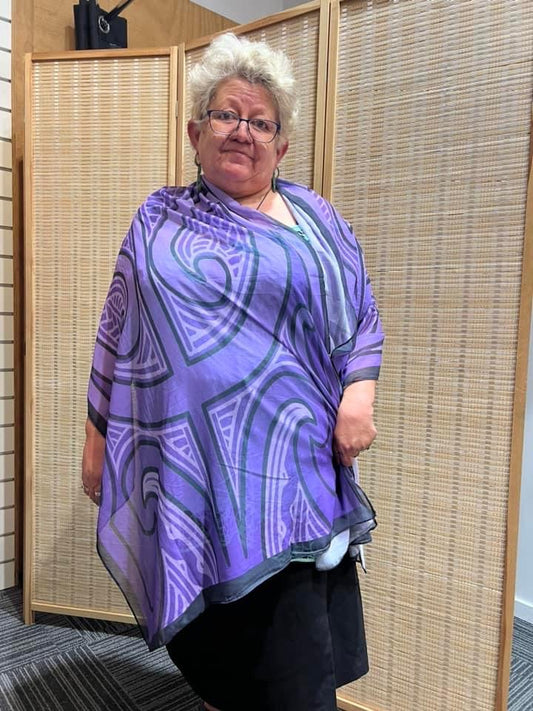 Purple/Black Kakahu/Shawl