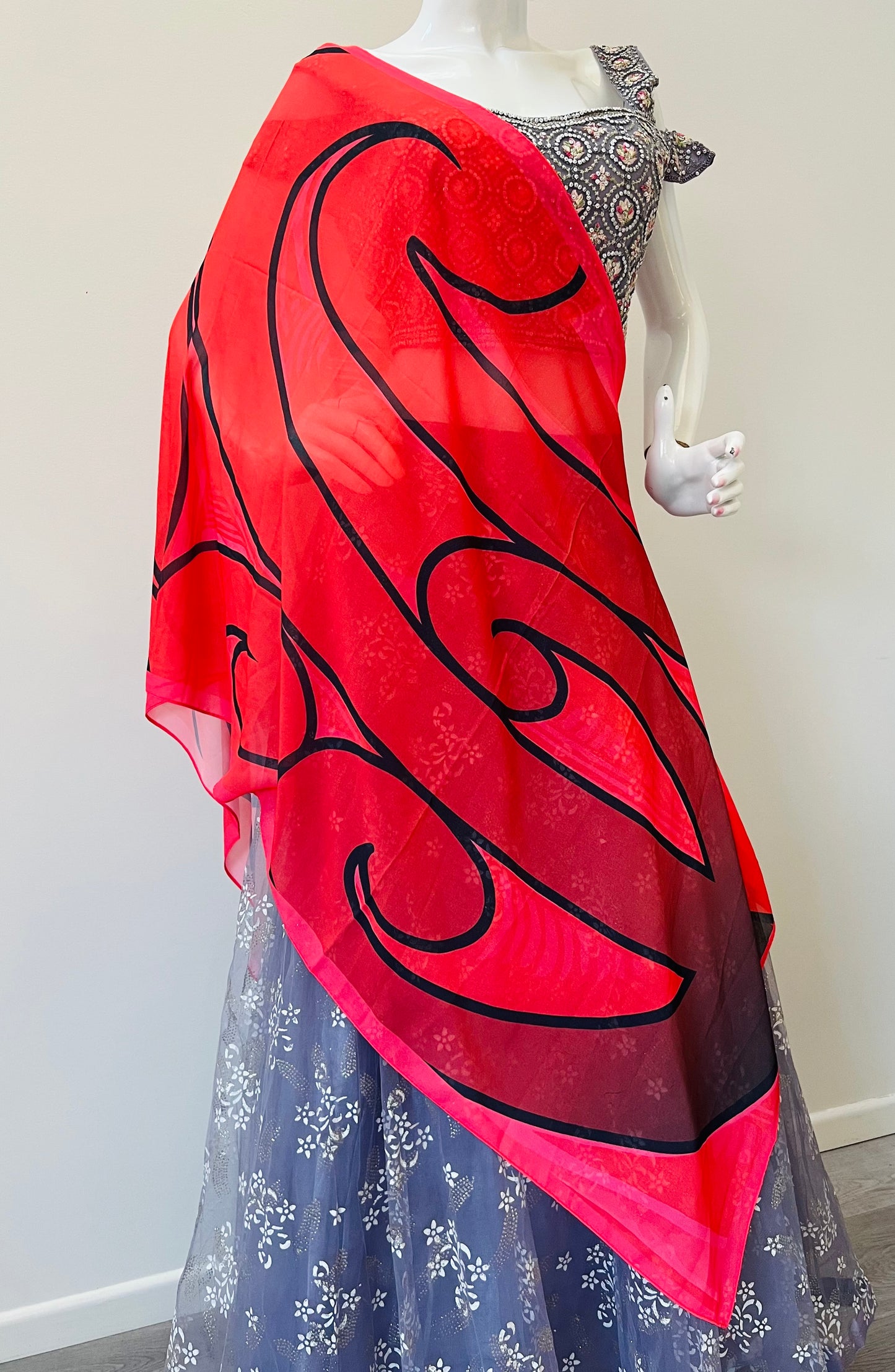 Red/Black Kakahu/Shawl