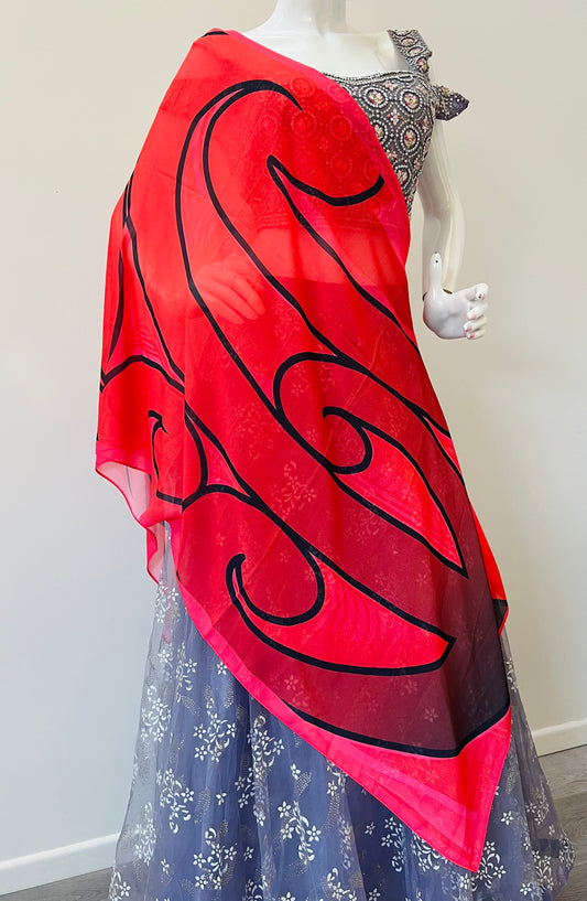 Red/Black Kakahu/Shawl